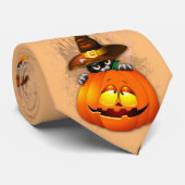 Halloween Niedlich Kitty Hexe und Kürbisfreund Krawatte (Gerollt)