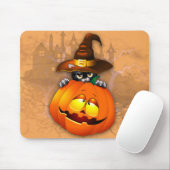 Halloween Niedlich Kitty Hexe und Kürbisfreund Mousepad (Mit Mouse)