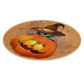 Halloween Niedlich Kitty Hexe und Kürbisfreund Schneidebrett (Ecke)