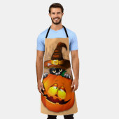 Halloween Niedlich Kitty Hexe und Kürbisfreund Schürze (Getragen)