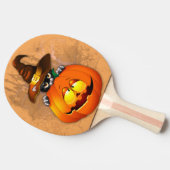 Halloween Niedlich Kitty Hexe und Kürbisfreund Tischtennis Schläger (Seitenansicht)