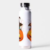Halloween Niedlich Kitty Hexe und Kürbisfreund Trinkflasche (Links)
