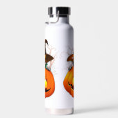Halloween Niedlich Kitty Hexe und Kürbisfreund Trinkflasche (Rechts)
