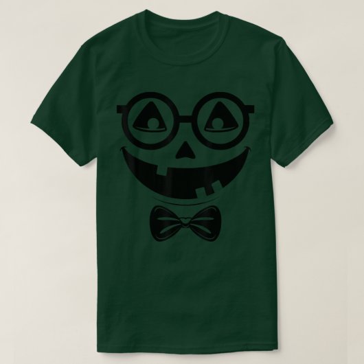 Halloween Niedlich Kürbislaterne Nerd Pumpkin Face T-Shirt (Design vorne)