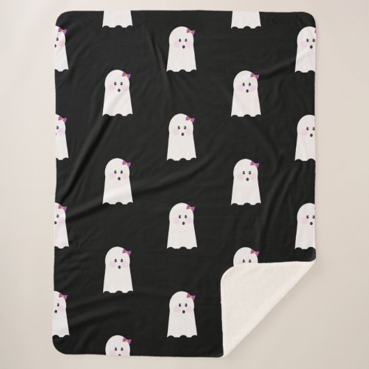 Halloween Niedlich Little Ghost Girls Sherpadecke (Vorderseite)