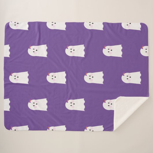Halloween Niedlich Little Ghost Girls Sherpadecke (Vorderseite (Horizontal))