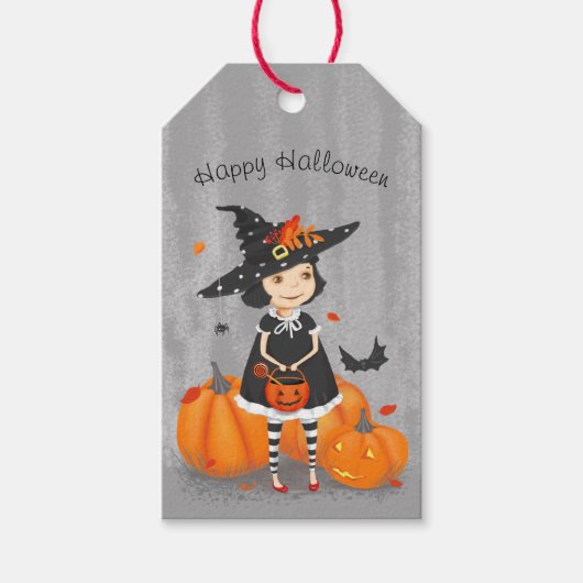 Halloween Niedlich Little Hexe Geschenkanhänger (Vorderseite)