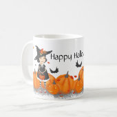 Halloween Niedlich Little Hexe Kaffeetasse (Vorderseite Links)