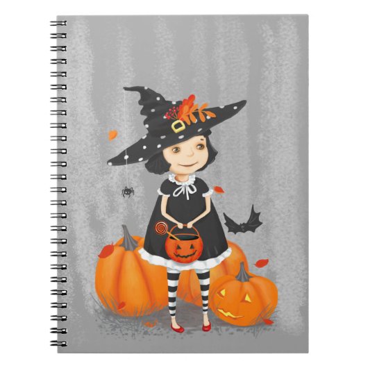 Halloween Niedlich Little Hexe Notizblock (Vorderseite)