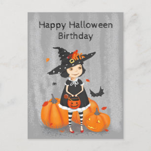 Halloween Niedlich Little Hexe Postkarte