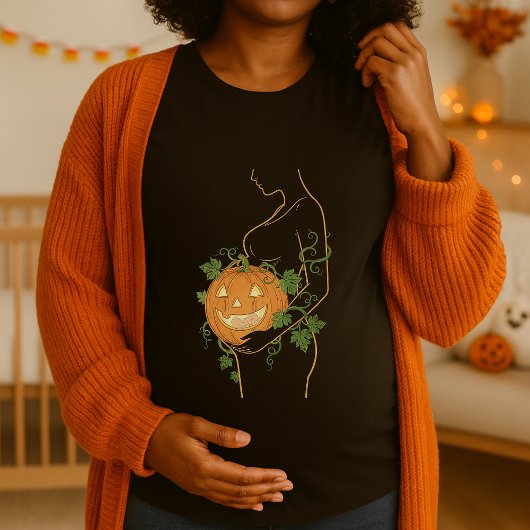 Halloween Niedlich Little Pumpkin Pregnant Silhoue T-Shirt