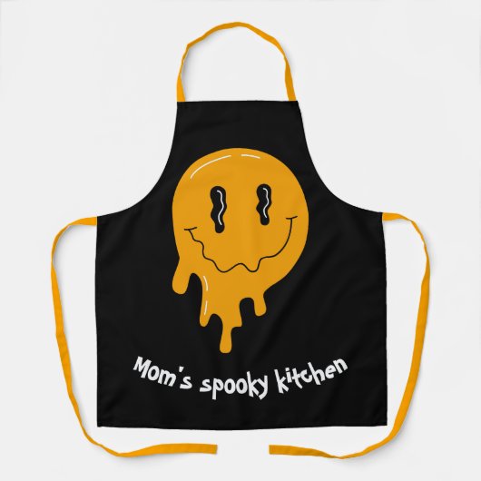 Halloween Niedlich Orange Ghost ☜ Custom Schürze (Vorderseite)