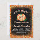 Halloween Niedlich Orange Little Pumpkin Baby Dusc Einladung (Vorderseite)