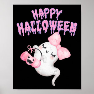 Halloween Niedlich Pink Ghost Fall Apparel Girls Poster