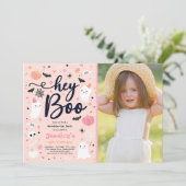 Halloween Niedlich Pink Ghost Geburtstag Spooktacu Einladung (Stehend Vorderseite)