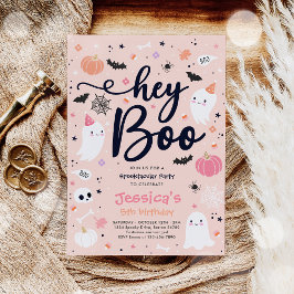 Halloween Niedlich Pink Ghost Geburtstag Spooktacu Einladung