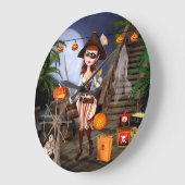 Halloween Niedlich Pirate Girl Wall Uhr (Winkel)