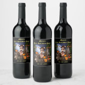 Halloween Niedlich Pirate Girl Wine Label Weinetikett (Flaschen)