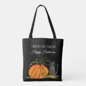 Halloween Niedlich Pumpkin Black Cat Modern Tasche (Rückseite)