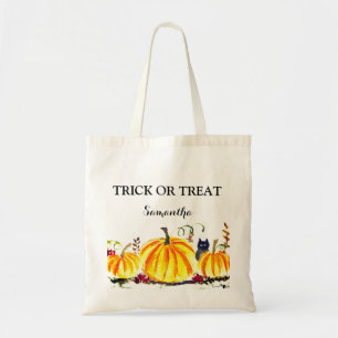 Halloween Niedlich Pumpkin Black Cat Modern Tragetasche