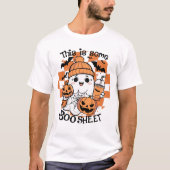Halloween Niedlich Pumpkin Ghost Herbfestival T-Shirt (Vorderseite)