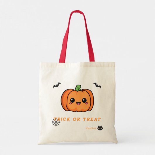 Halloween Niedlich Pumpkin Tote Bag Tragetasche (Rückseite)