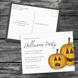 Halloween Niedlich Pumpkins Jack O'lanterns Budget Postkarte