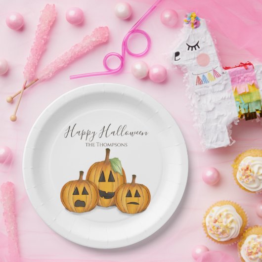 Halloween Niedlich Pumpkins Jack O'lanterns Pappteller (Party)