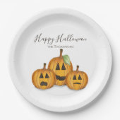Halloween Niedlich Pumpkins Jack O'lanterns Pappteller (Vorderseite)