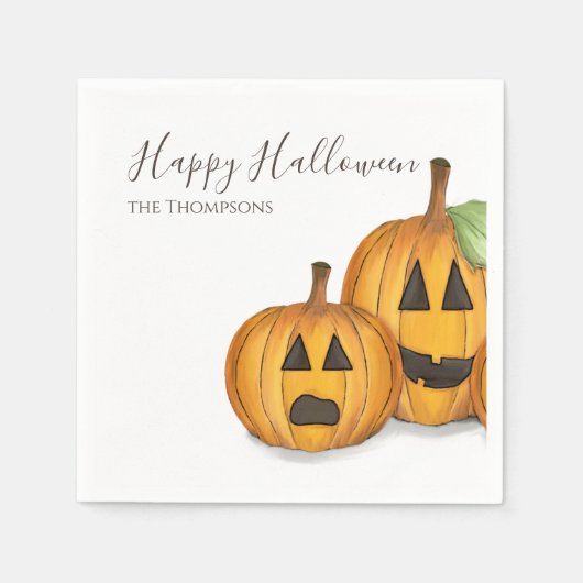 Halloween Niedlich Pumpkins Jack O'lanterns Simple Serviette (Vorderseite)