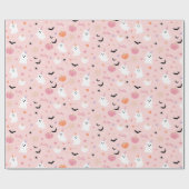 Halloween Niedlich rosa Geist mit Personalisiertem Geschenkpapier (Flach)