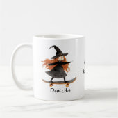 Halloween Niedlich Skateboarding Hexenpersonalize Kaffeetasse (Links)