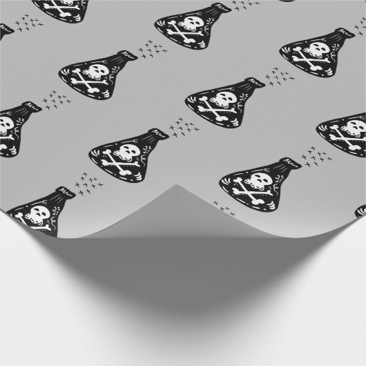 Halloween Niedlich Skeleton Giftlöffel Geschenkpapier (Ecke)