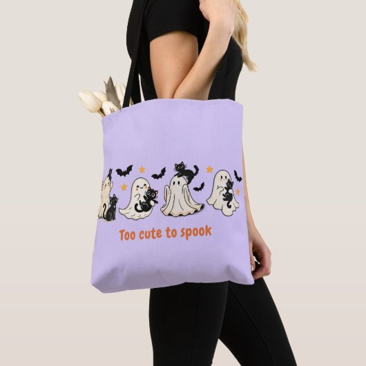 Halloween Niedlich Spooky Ghost Cat - Fall Geschen Tasche (Von Nahem)