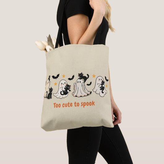 Halloween Niedlich Spooky Ghost Cat - Fall Geschen Tasche (Von Nahem)