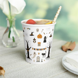 Halloween Niedlich Spooky Ghost Hexenkürbis Pappbecher