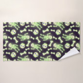Halloween Niedlich Spooky Glowing Skelettknochen S Badehandtuch (Badehandtuch)