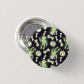 Halloween Niedlich Spooky Glowing Skelettknochen S Button (Vorne & Hinten)