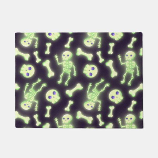 Halloween Niedlich Spooky Glowing Skelettknochen S Fußmatte (Vorderseite)