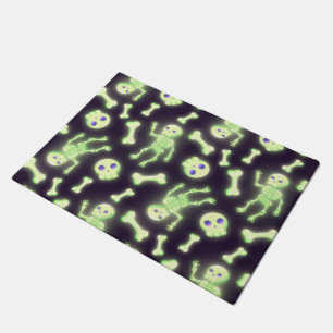 Halloween Niedlich Spooky Glowing Skelettknochen S Fußmatte