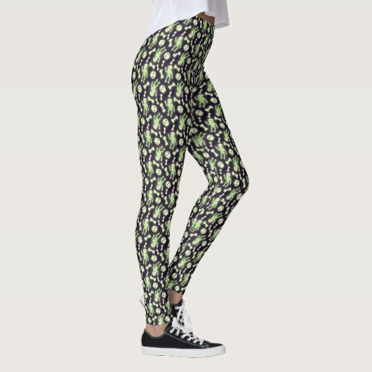 Halloween Niedlich Spooky Glowing Skelettknochen S Leggings (Rechts)