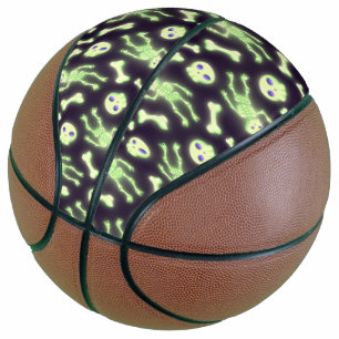 Halloween Niedlich Spooky glühende Skelettknochen Basketball