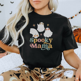 Halloween Niedlich Spooky Mama Retro Schriftart T-Shirt
