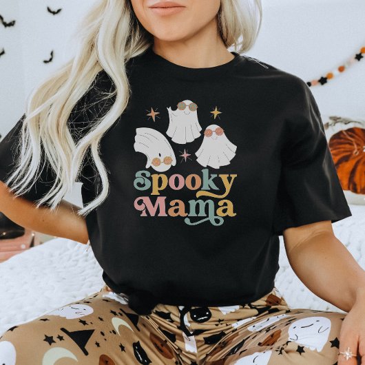 Halloween Niedlich Spooky Mama Retro Schriftart T-Shirt