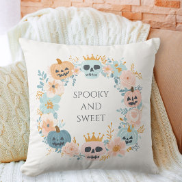 Halloween Niedlich Spooky Skull Pumpkin Pink Blue Kissen