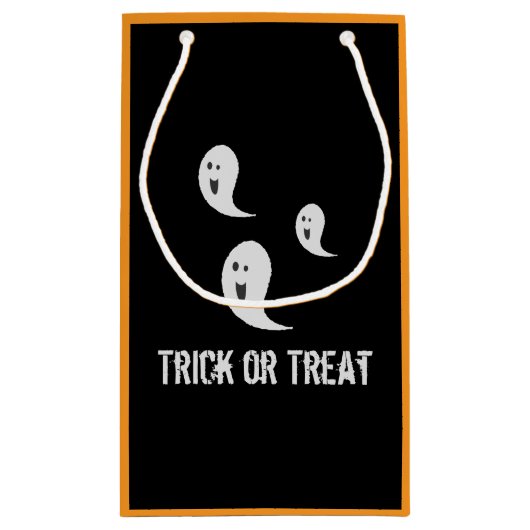 Halloween Niedlich Spooky Trick oder Treat Ghosts Kleine Geschenktüte (Rückseite)