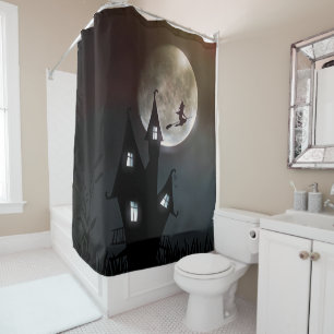 Halloween Niedlich Spooky Whimsical Black Hexe Duschvorhang