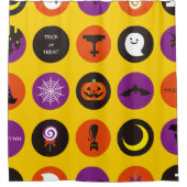 Halloween Niedlich Spooky Whimsical Funny Pattern Duschvorhang (Vorderseite)