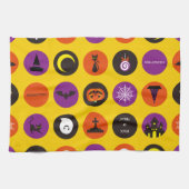 Halloween Niedlich Spooky Whimsical Funny Yellow Geschirrtuch (Horizontal)