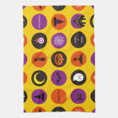 Halloween Niedlich Spooky Whimsical Funny Yellow Geschirrtuch (Vertikal)